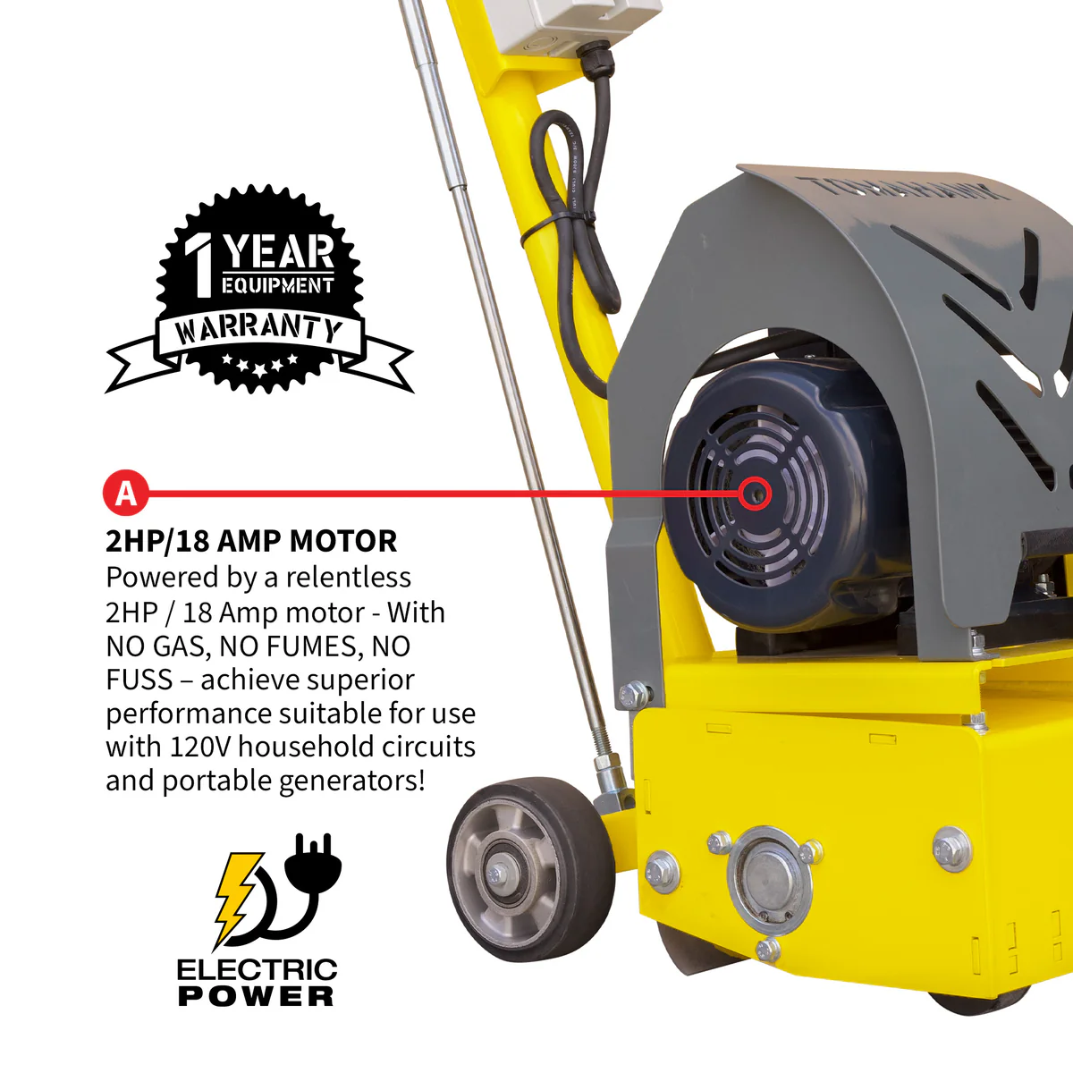 tomahawk power Tomahawk Electric 8 Concrete Scarifier Planer Grinder for Sidewalk Trip Hazard Repair etscar8 + etscar6tcc - Image 3