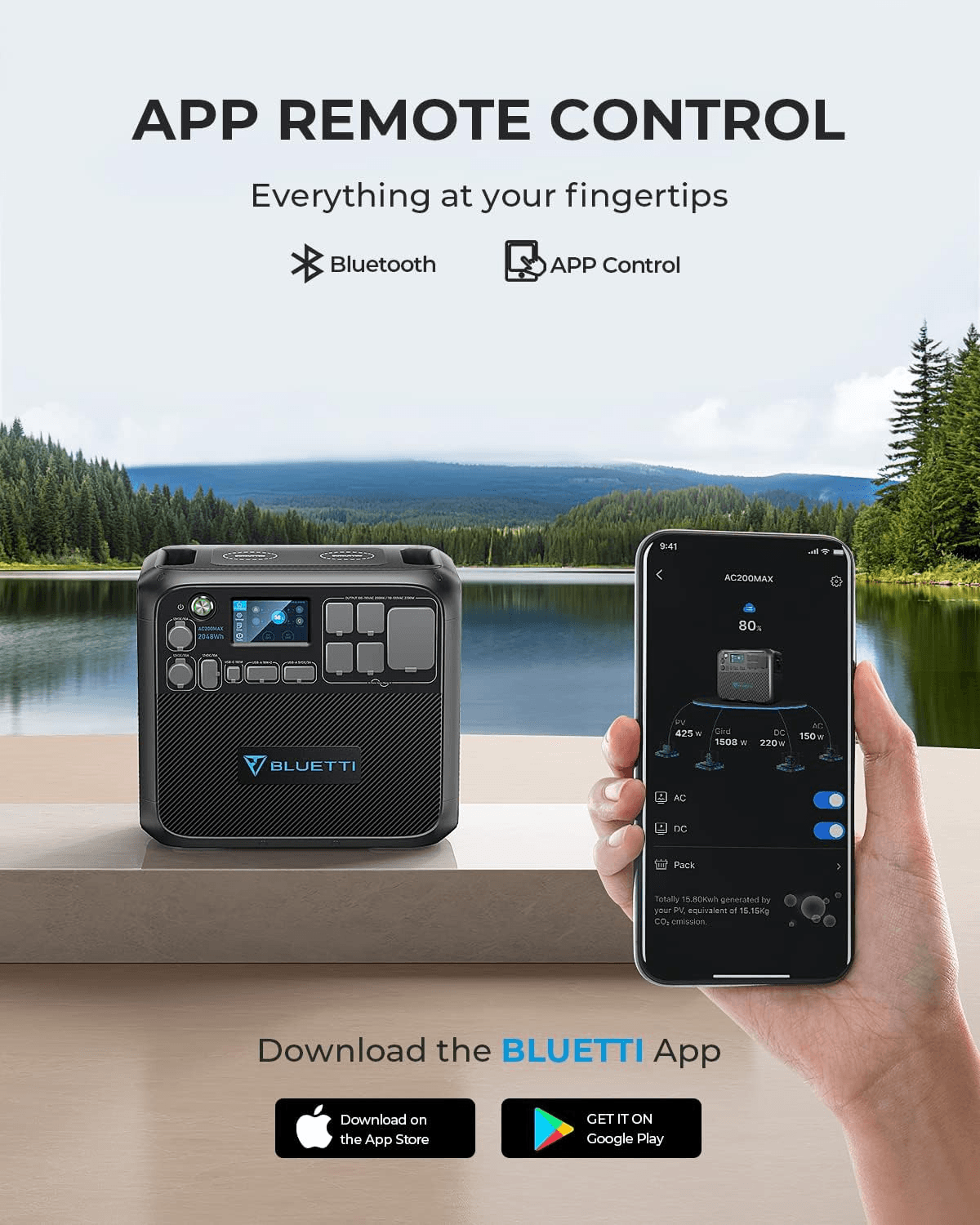 Bluetti Portable Generator 2200W AC200MAX solar generator - Image 4