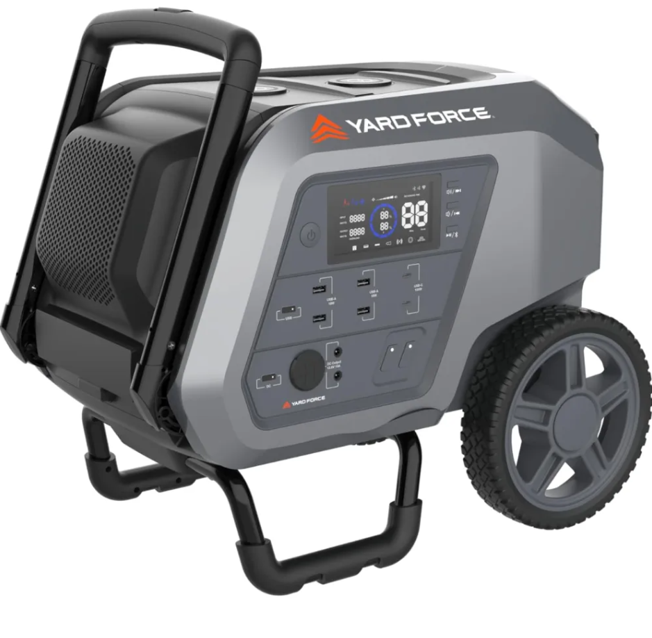 Yard Force Portable Power Station 2400-Watt Continuous 4800-Watt Peak, Bluetooth speaker, WIFI connection, Wireless Charging, RV 30A plug, LED light - Image 2